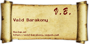 Vald Barakony névjegykártya